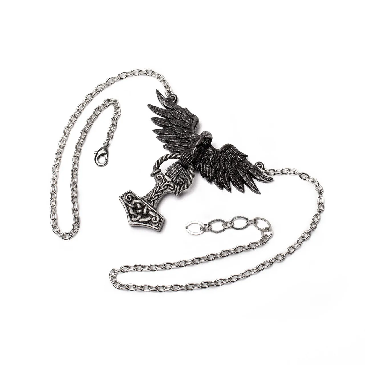 Hrafnhamerr Viking Hammer Raven Neckwear Pendant by Alchemy Gothic