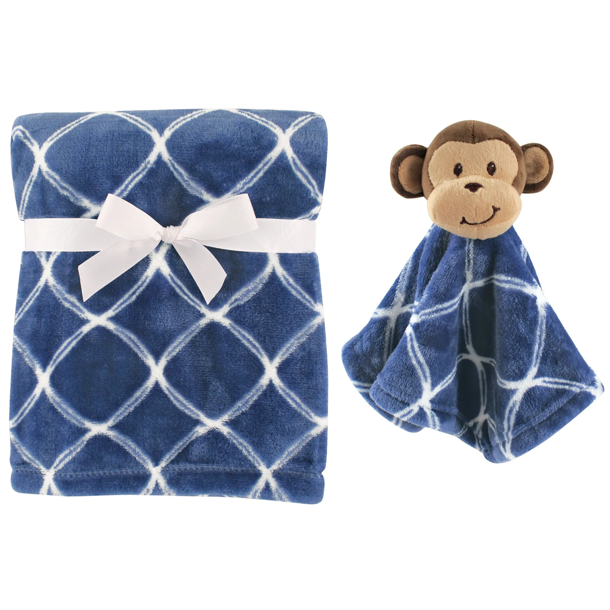 Hudson Baby Plush Blanket with Security Blanket, Monkey