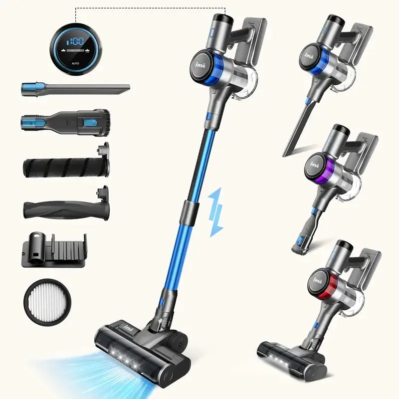 INSE S9 Cordless Stick Vacuum 30Kpa For Carpets With Smart Induction and LED Screen