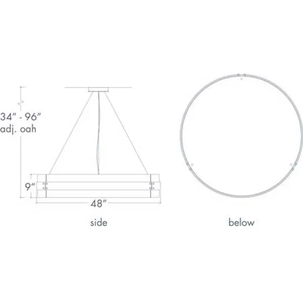 Invicta 16354-48-SFM Indoor/Outdoor Semi Flush Mount Pendant By Ultralights Lighting