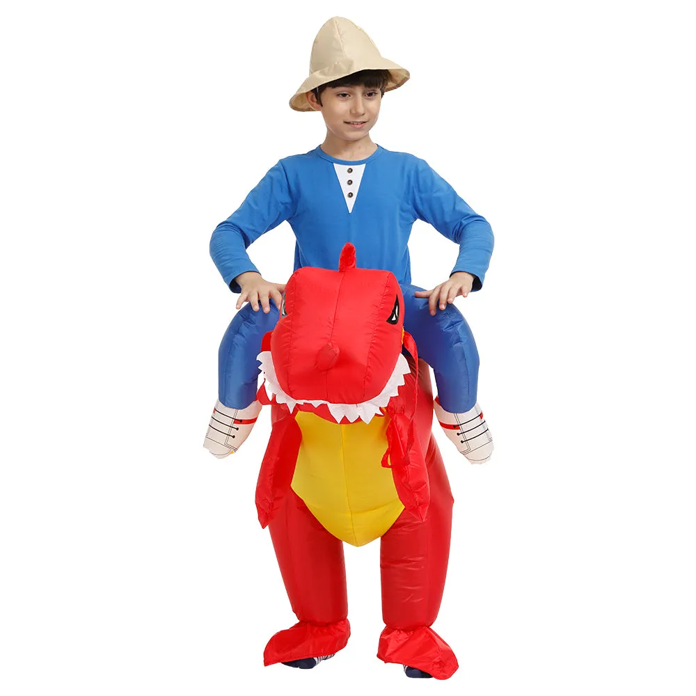 Kids Adult Inflatable Costume Inflatable Dinosaur Costume T-Rex Fancy Dress Halloween Blow up Costumes Red Dinosaur Costume