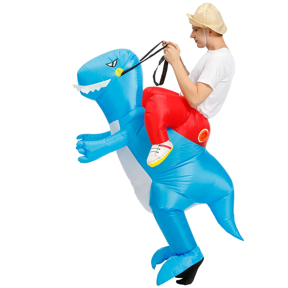 Kids Adult Inflatable Costume Inflatable Dinosaur Costume T-Rex Fancy Dress Halloween Blow up Costumes Red Dinosaur Costume