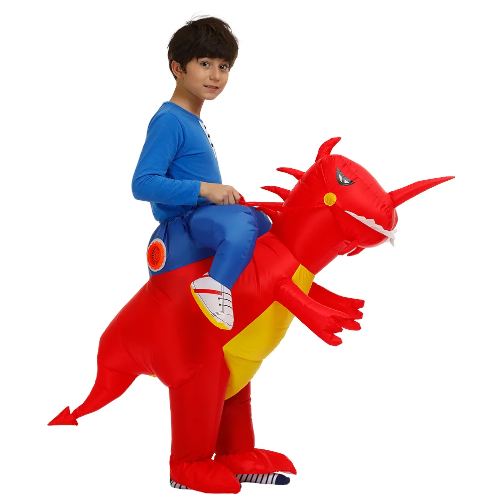 Kids Adult Inflatable Costume Inflatable Dinosaur Costume T-Rex Fancy Dress Halloween Blow up Costumes Red Dinosaur Costume