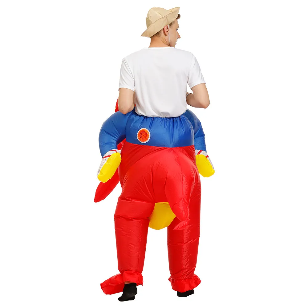 Kids Adult Inflatable Costume Inflatable Dinosaur Costume T-Rex Fancy Dress Halloween Blow up Costumes Red Dinosaur Costume