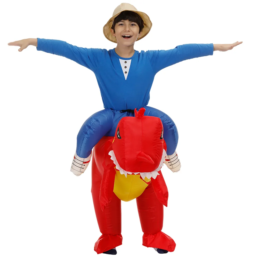 Kids Adult Inflatable Costume Inflatable Dinosaur Costume T-Rex Fancy Dress Halloween Blow up Costumes Red Dinosaur Costume