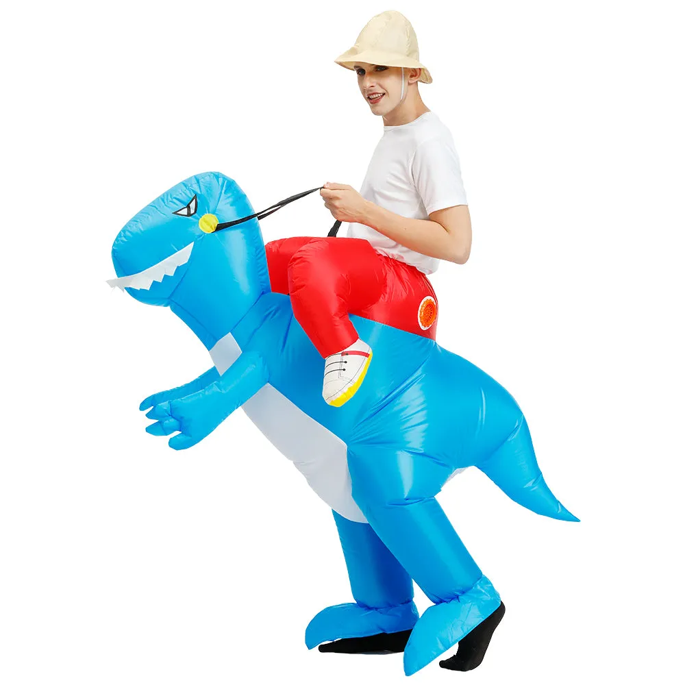 Kids Adult Inflatable Costume Inflatable Dinosaur Costume T-Rex Fancy Dress Halloween Blow up Costumes Red Dinosaur Costume