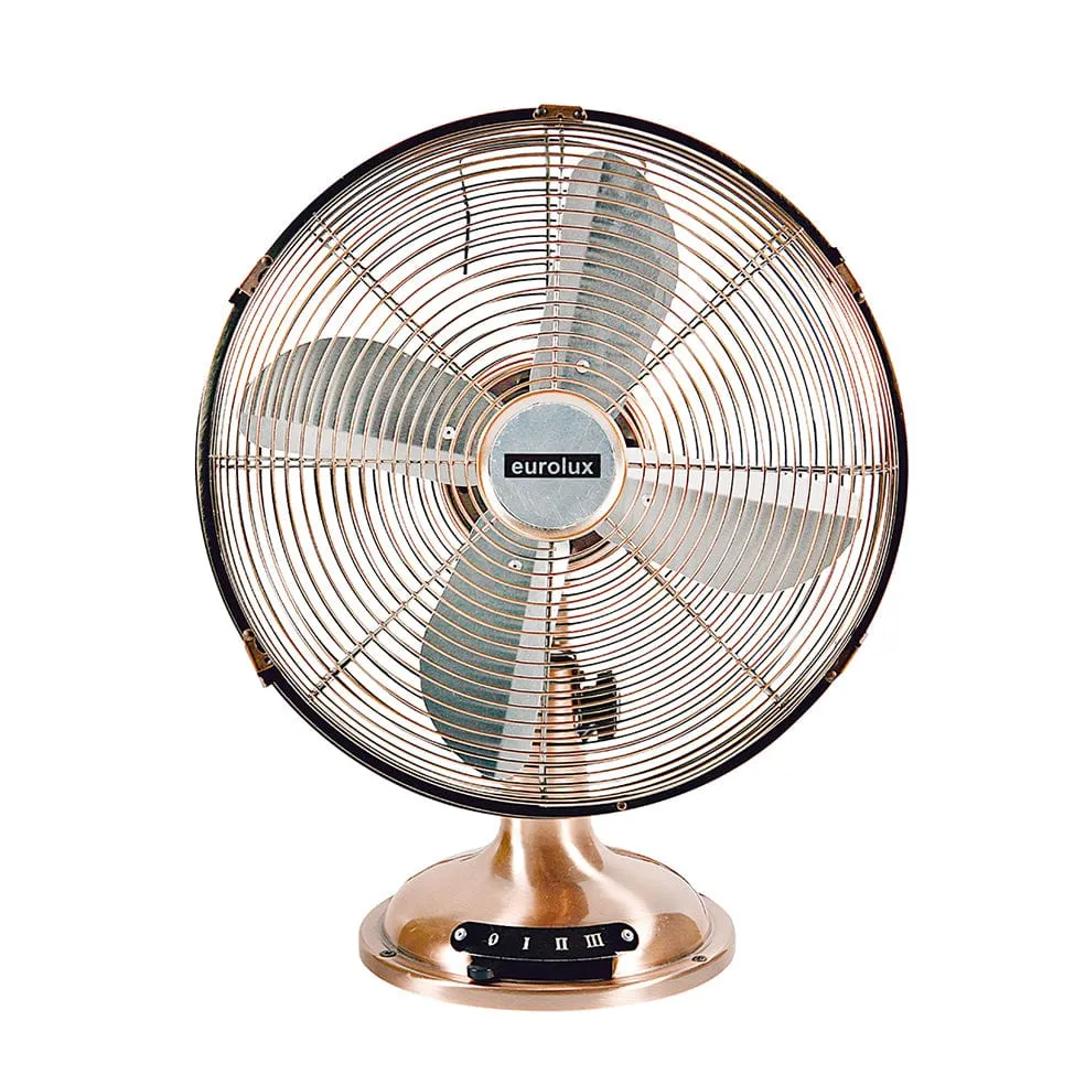 Kim Desk Fan Chrome or Copper