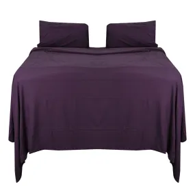 King Size Sheets Set 101" W X 108" L - 4-Piece Purple Mattress Sheets - Silky