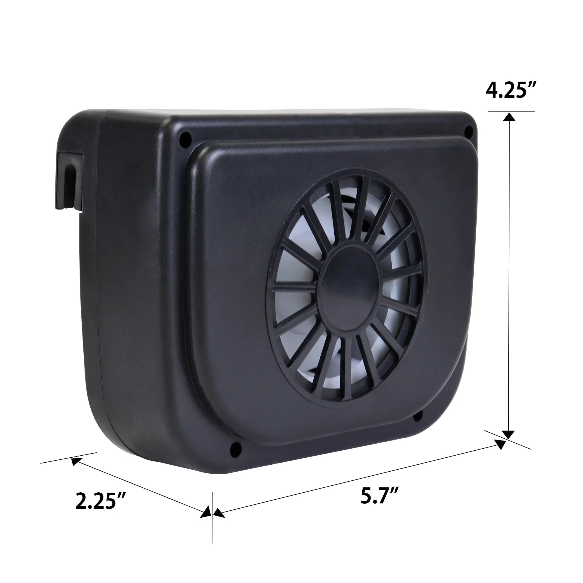 Koolatron Solar Fan Car Window Ventilation System, Black, Energy-Saving Solar-Powered Hot Air Extractor for Parked Vehicles, Automotive Cooling Vent