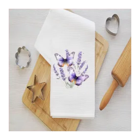 Lavender and Butterfly Tea Towel, Spring Kitchen Décor, Spring Hostess Gift