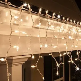 LED Indoor & Outdoor Snowing Icicle Chaser Lights with White Cable (180 Lights) - Warm White