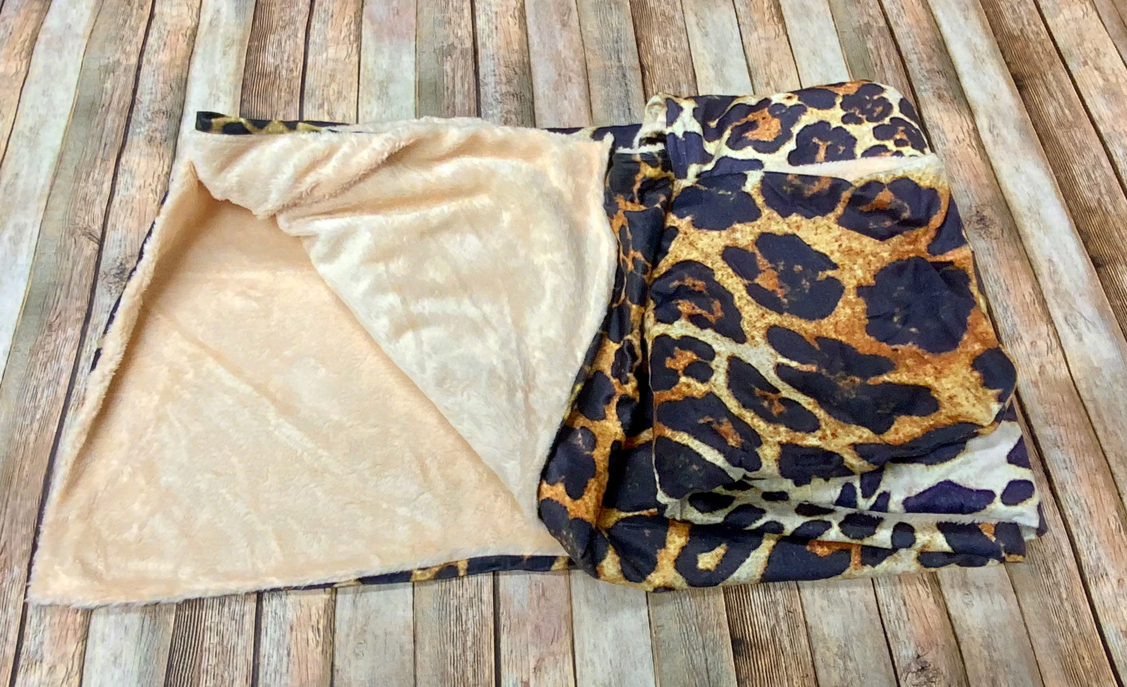 Leopard Print Hooded Blanket