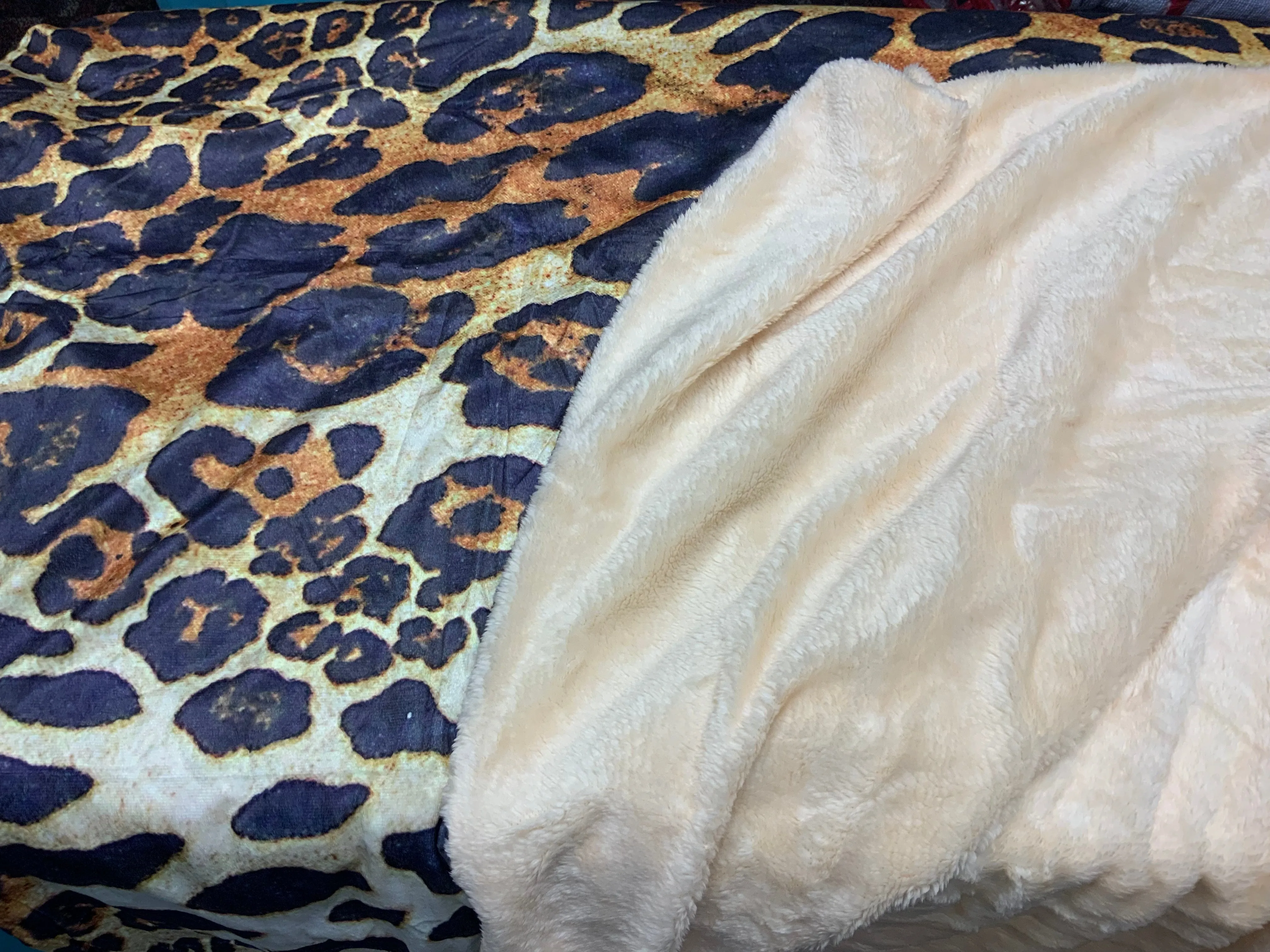 Leopard Print Hooded Blanket