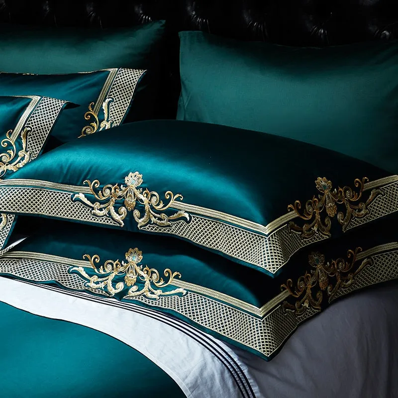 Luxury 600TC Egyptian Cotton Classic Exquisite Bedding Set Embroidery Duvet