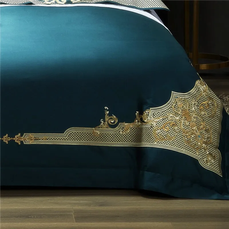 Luxury 600TC Egyptian Cotton Classic Exquisite Bedding Set Embroidery Duvet