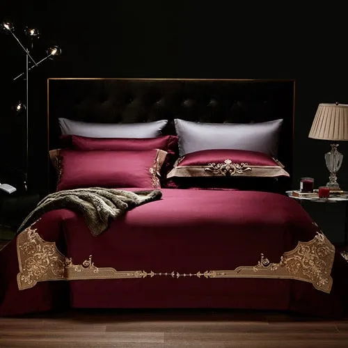 Luxury 600TC Egyptian Cotton Classic Exquisite Bedding Set Embroidery Duvet