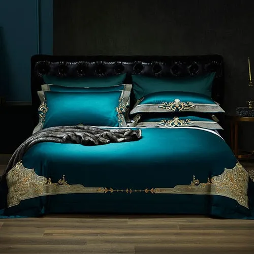 Luxury 600TC Egyptian Cotton Classic Exquisite Bedding Set Embroidery Duvet