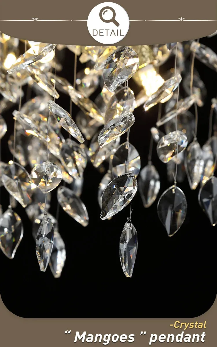 Luxury Crystal Leaf Pendant Ceiling Chandelier Gold/Silver Indoor Lighting Fixtures