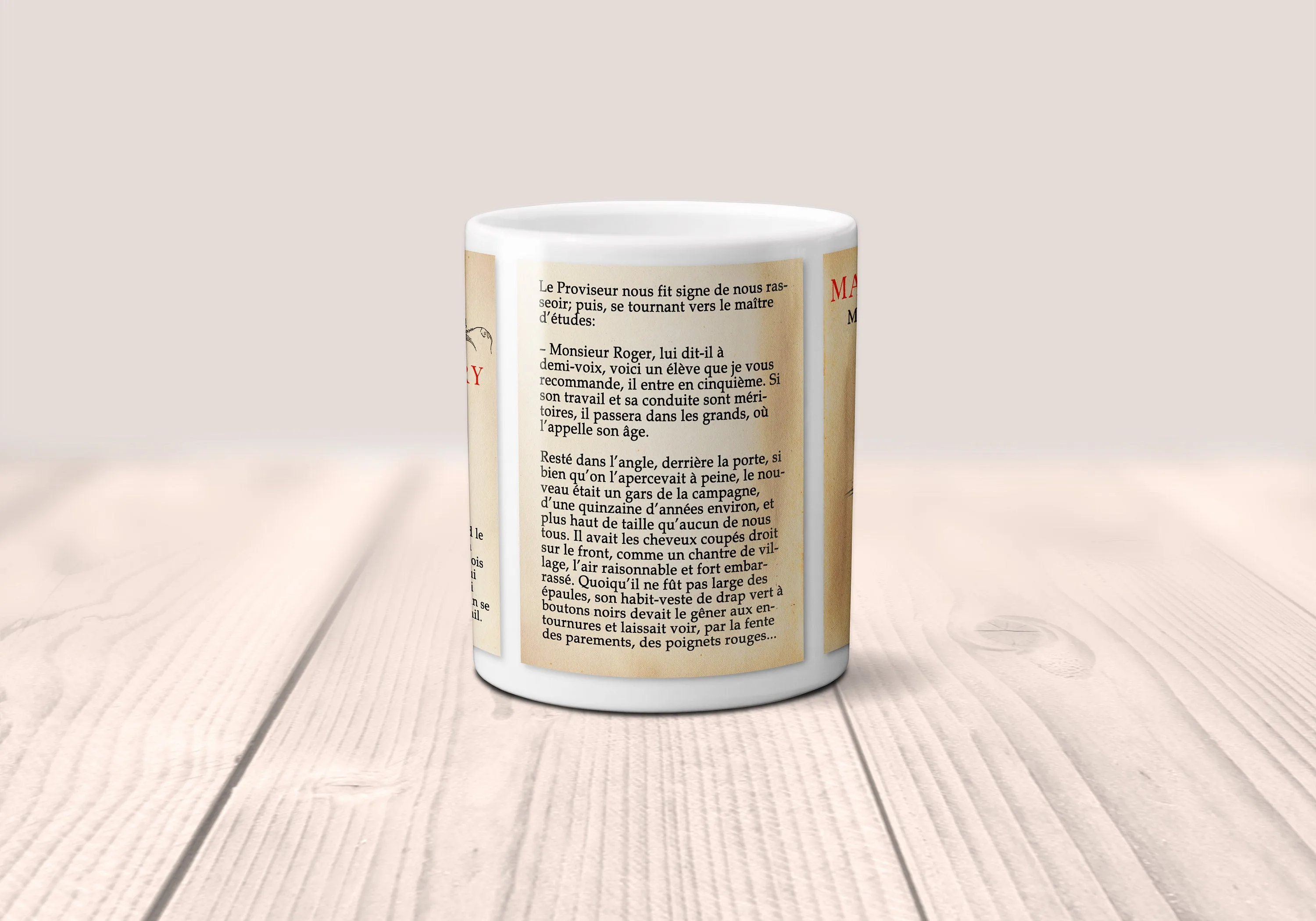 Madame Bovary by Gustave Flaubert Mug. Coffee Mug with Madame Bovary book Title and Book Pages, Bookish Gift,  Literary Mug,Book Lover Mug