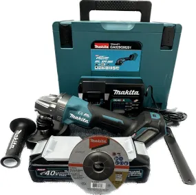 Makita GA029GM201(RM2J) Cordless Brushless Angle Grinder with Fast Charger (DC40RA), 4.0Ah Battery (BL4040) With Paddle Dead Man Switch | Model: M-GA029GM201 (OBSOLETED)