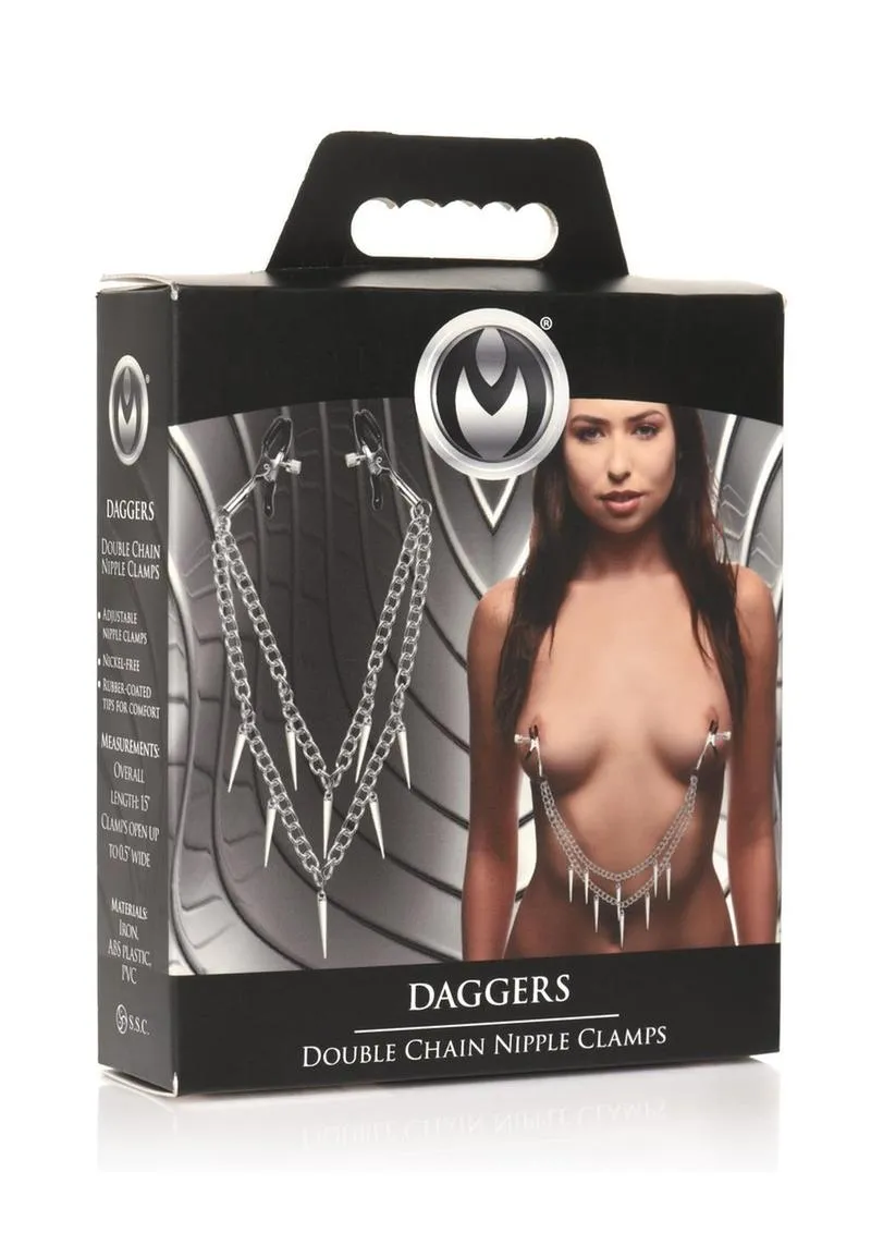 Master Series Daggers Double Chain Nipple Clamps