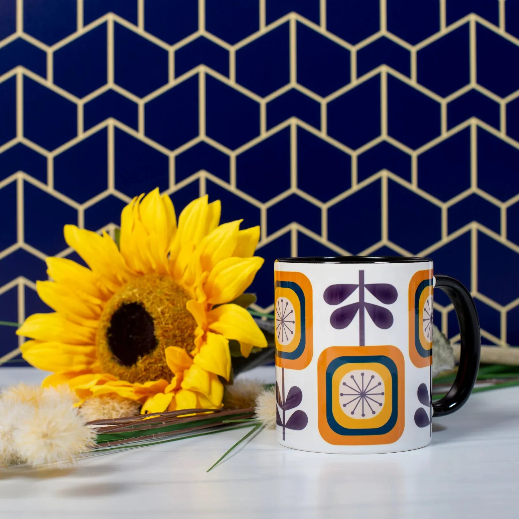 Mid Century Sunflower Mug