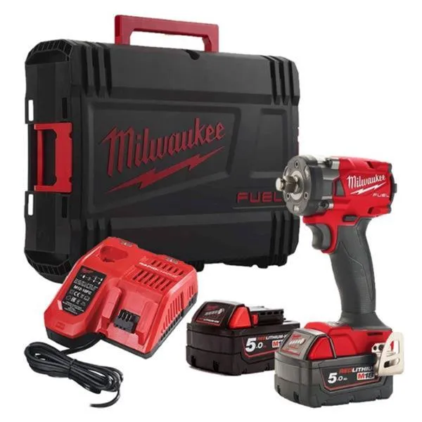 Milwaukee M18FIW2F38-502X M18 FUEL 3/8" Impact Wrench (2x5Ah)