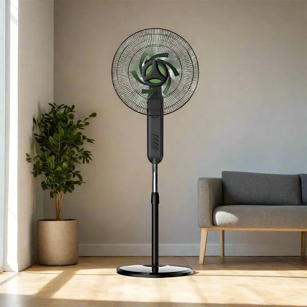 Mira Metal Standing Fan Black and Green