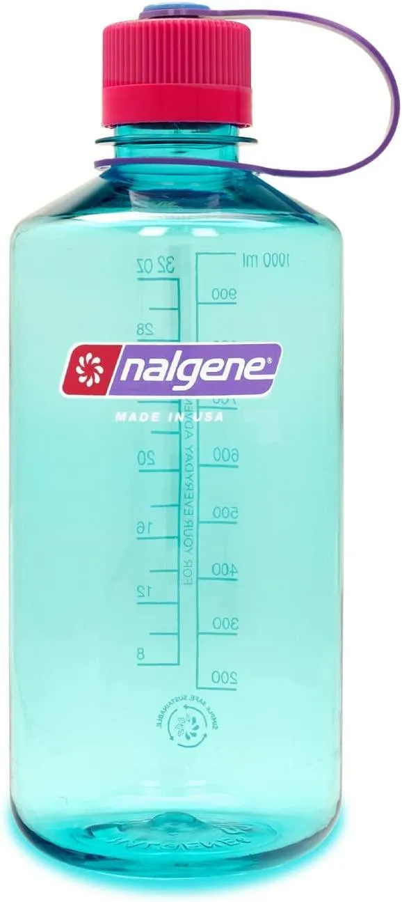 Nalgene Narrow Mouth 32oz Tritan Plastic Water Bottle, 32 Ounce