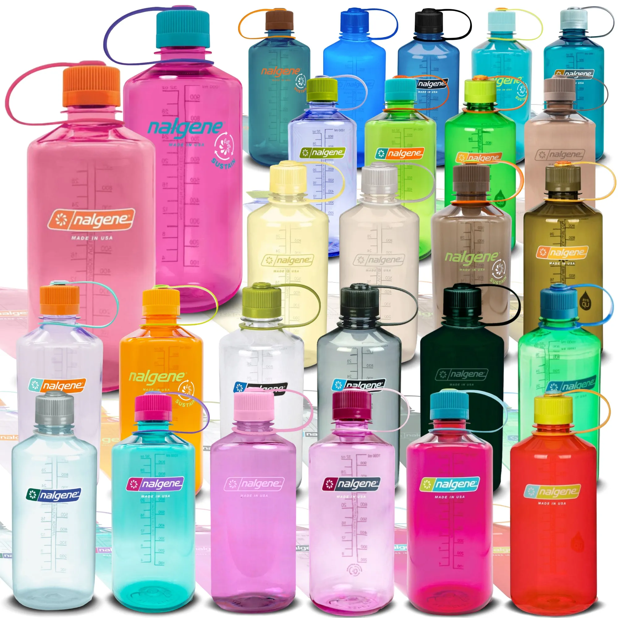 Nalgene Narrow Mouth 32oz Tritan Plastic Water Bottle, 32 Ounce