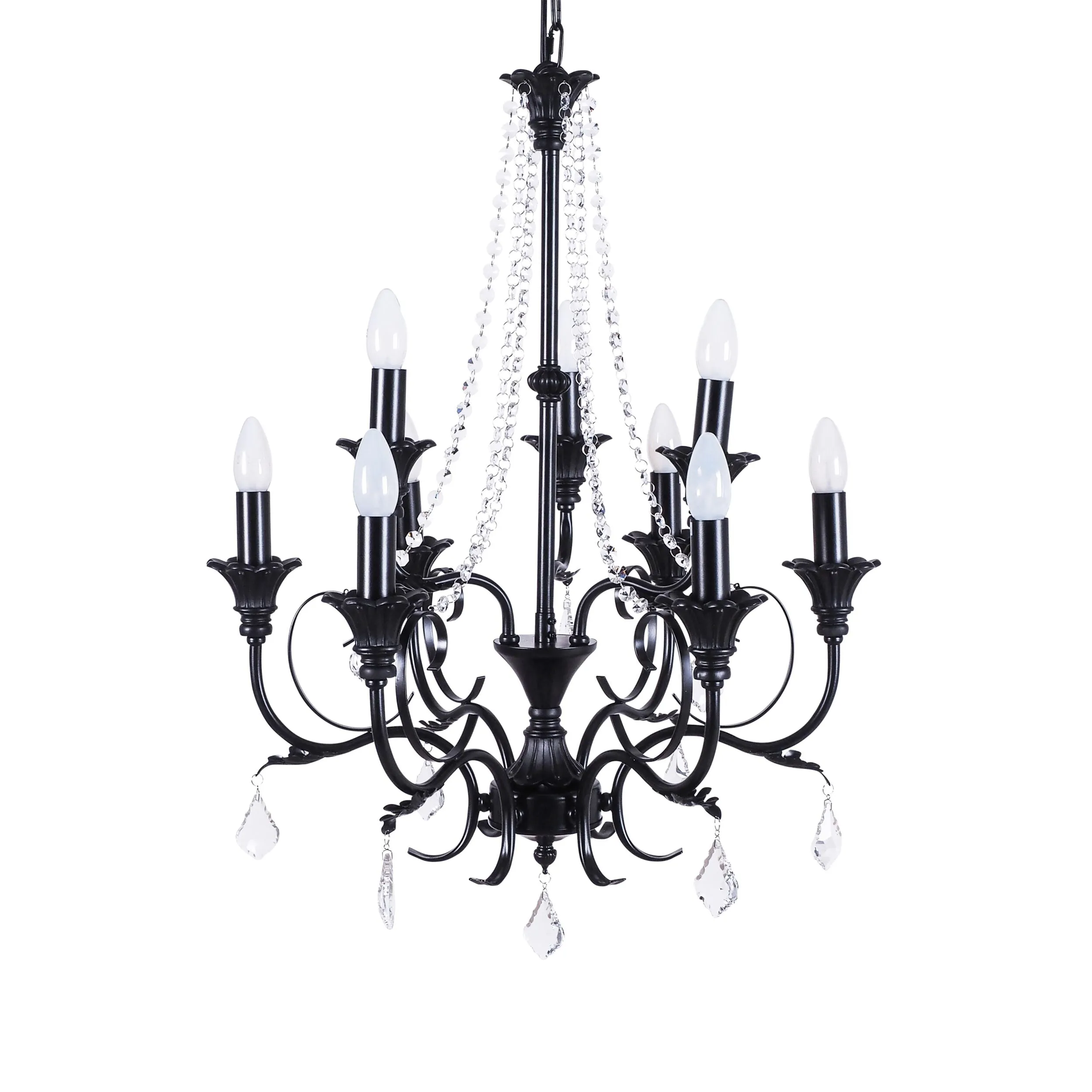 Nevada 9 Light Chandelier Black