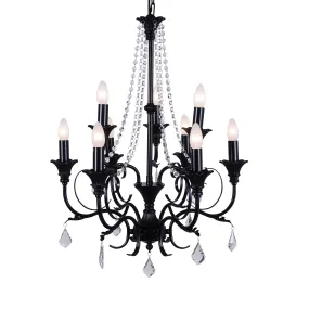 Nevada 9 Light Chandelier Black