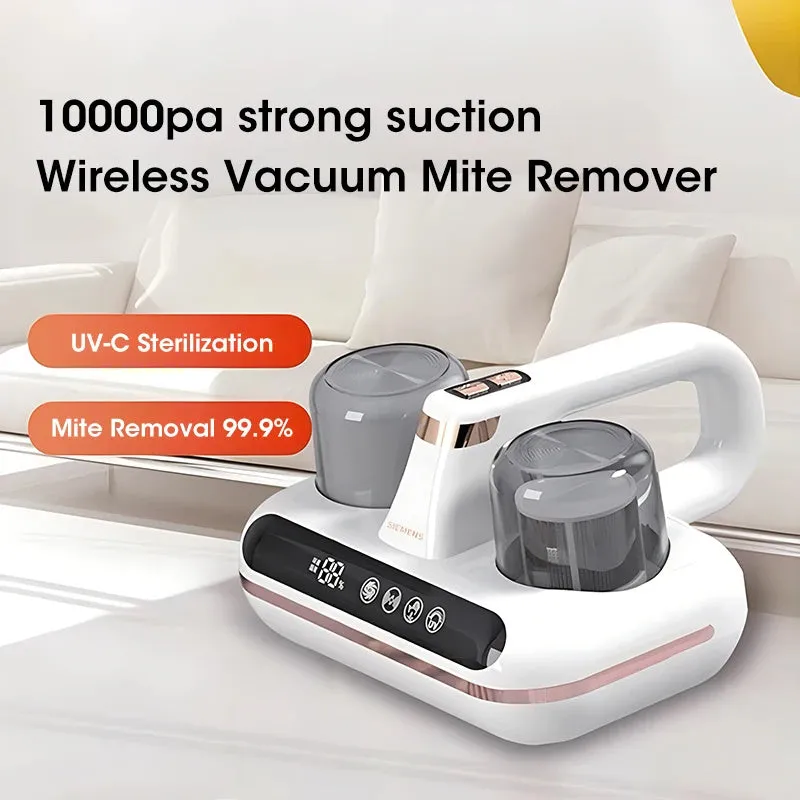 New Universal Mattress Cordless Vacuum Handheld Cleaner Mite Remover Powerful Suction For Cleaning Bed Pillows Home Supplies