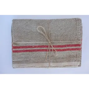 NS Vintage Linen Towel Rd Stripe