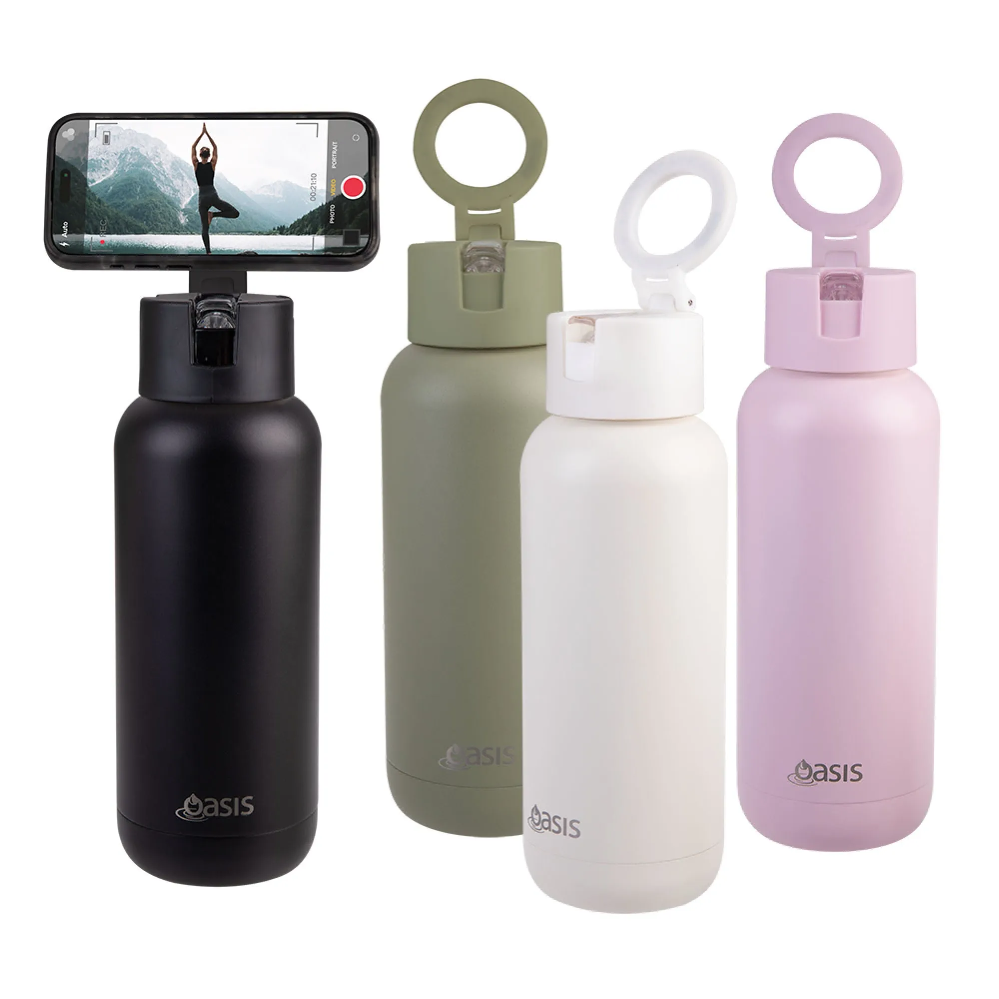 Oasis MODA Mag-Grip Insulated Drink Bottle 1L - Pink Lemonade