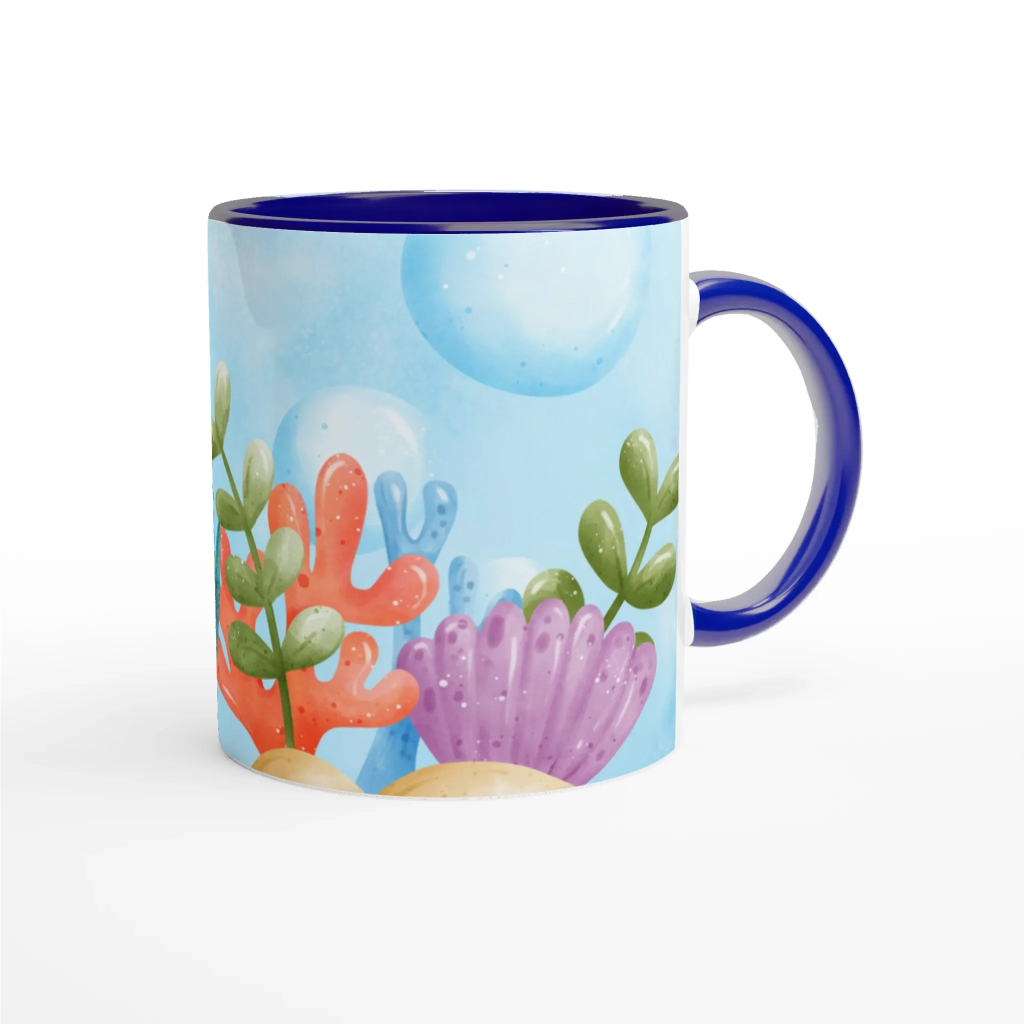 Ocean-Themed Coffee Cup | Blue Ceramic Mug