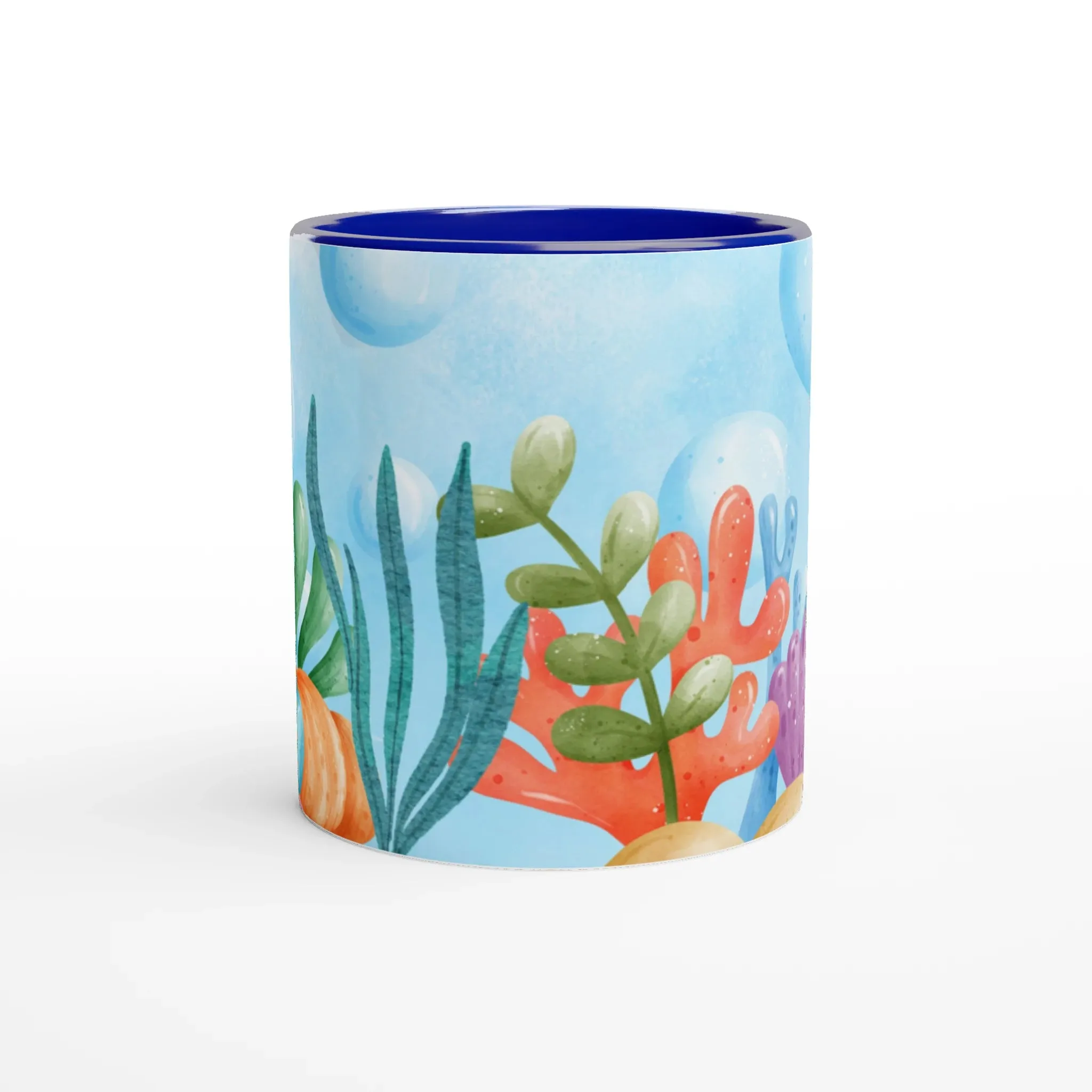 Ocean-Themed Coffee Cup | Blue Ceramic Mug