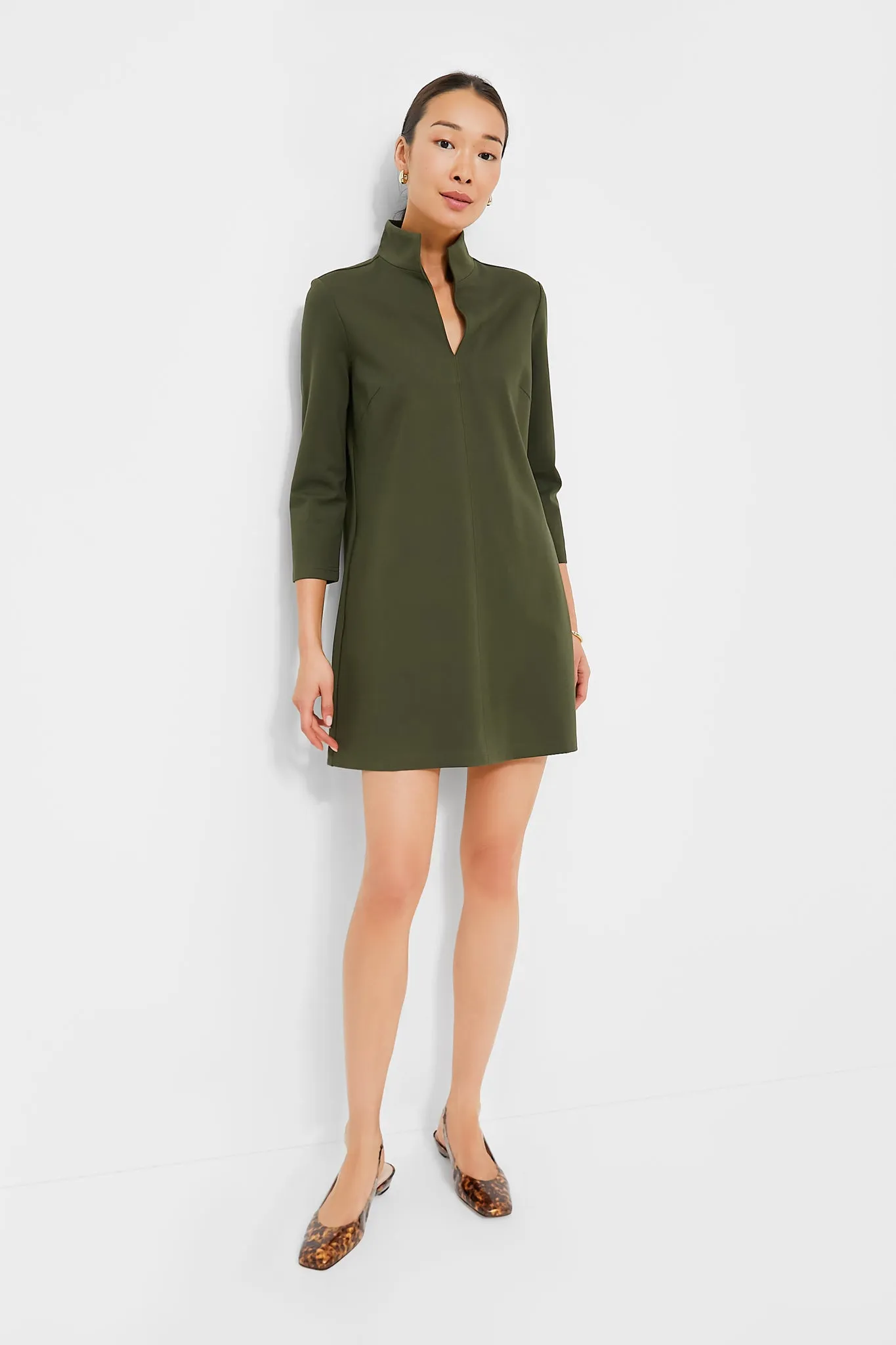 Olive Green Ponte Clifton Dress