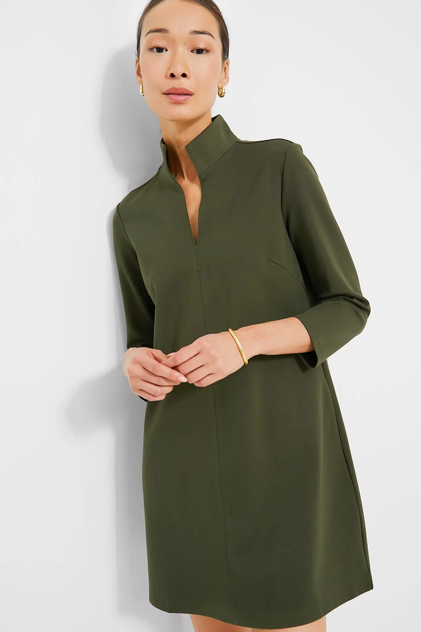 Olive Green Ponte Clifton Dress