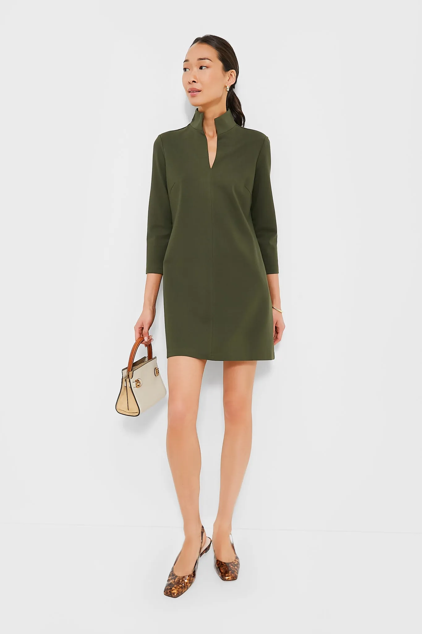 Olive Green Ponte Clifton Dress