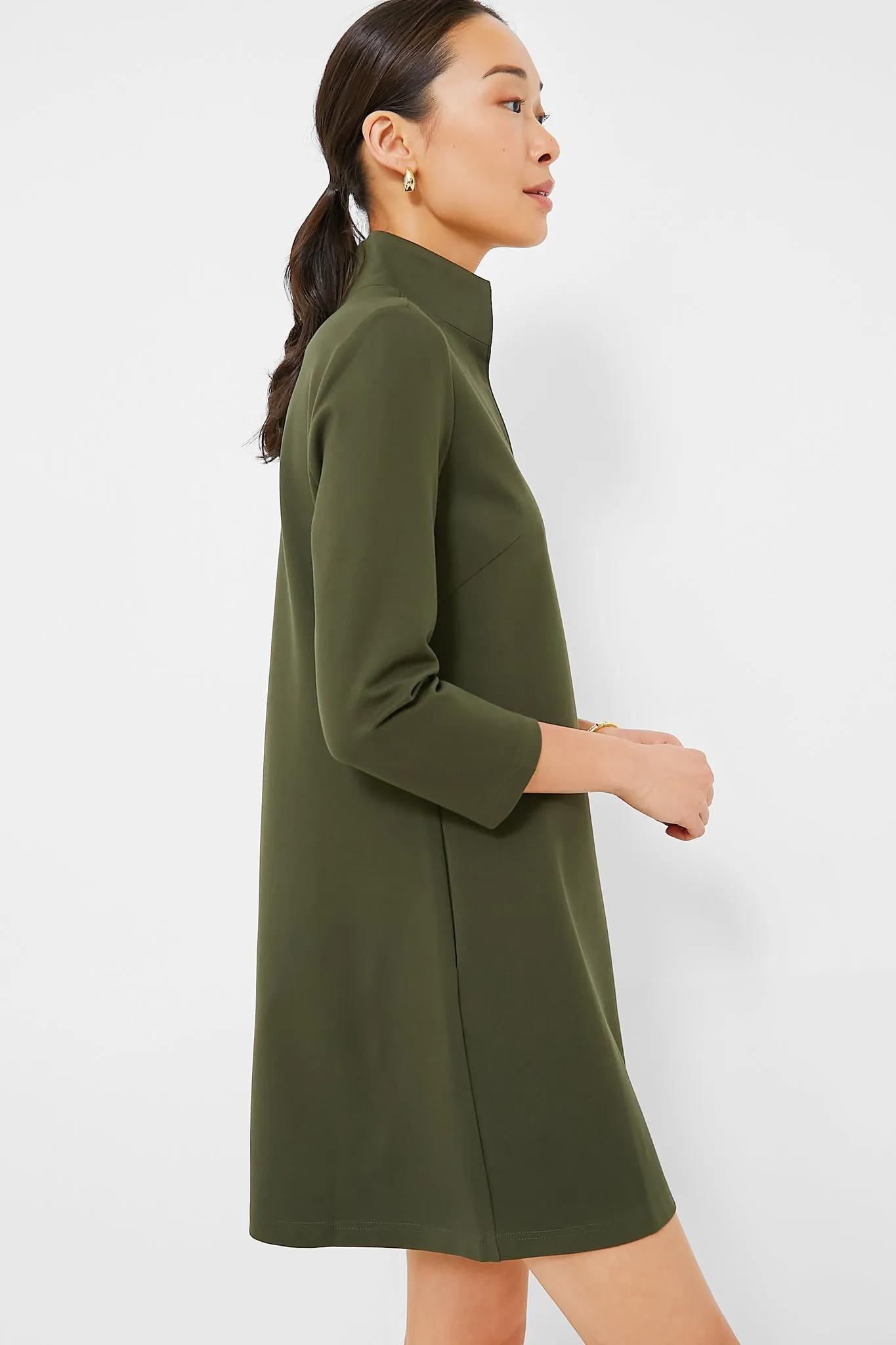 Olive Green Ponte Clifton Dress