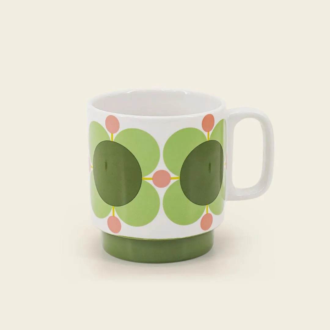 Orla Kiely Atomic Flower Stacking Mugs Set of 4