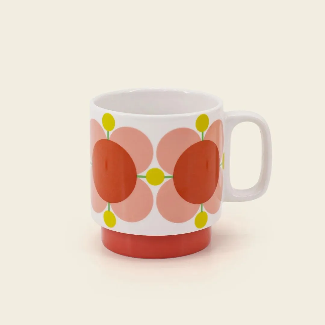 Orla Kiely Atomic Flower Stacking Mugs Set of 4