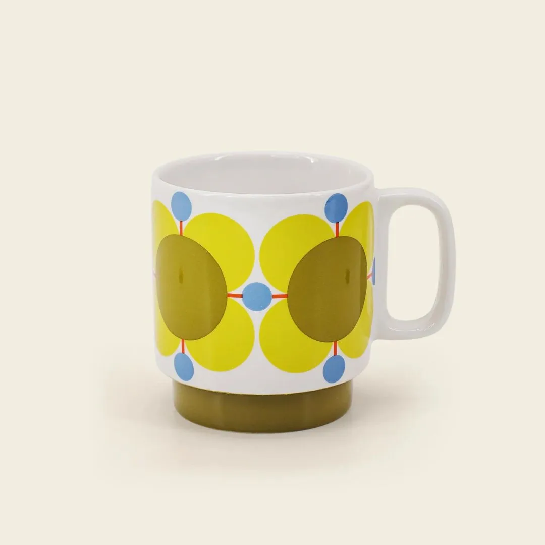 Orla Kiely Atomic Flower Stacking Mugs Set of 4