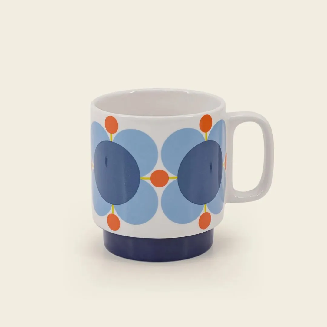 Orla Kiely Atomic Flower Stacking Mugs Set of 4