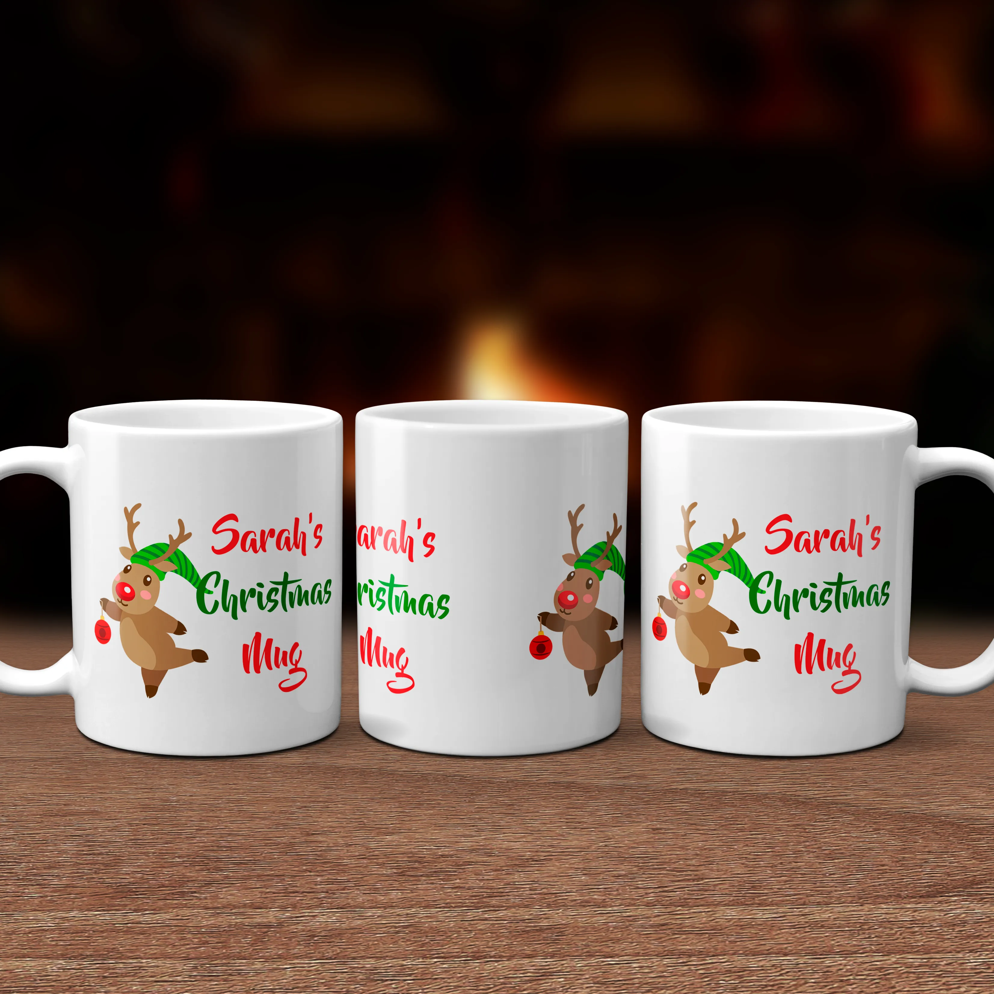 Personalised Rudolph Christmas Mug Version 2