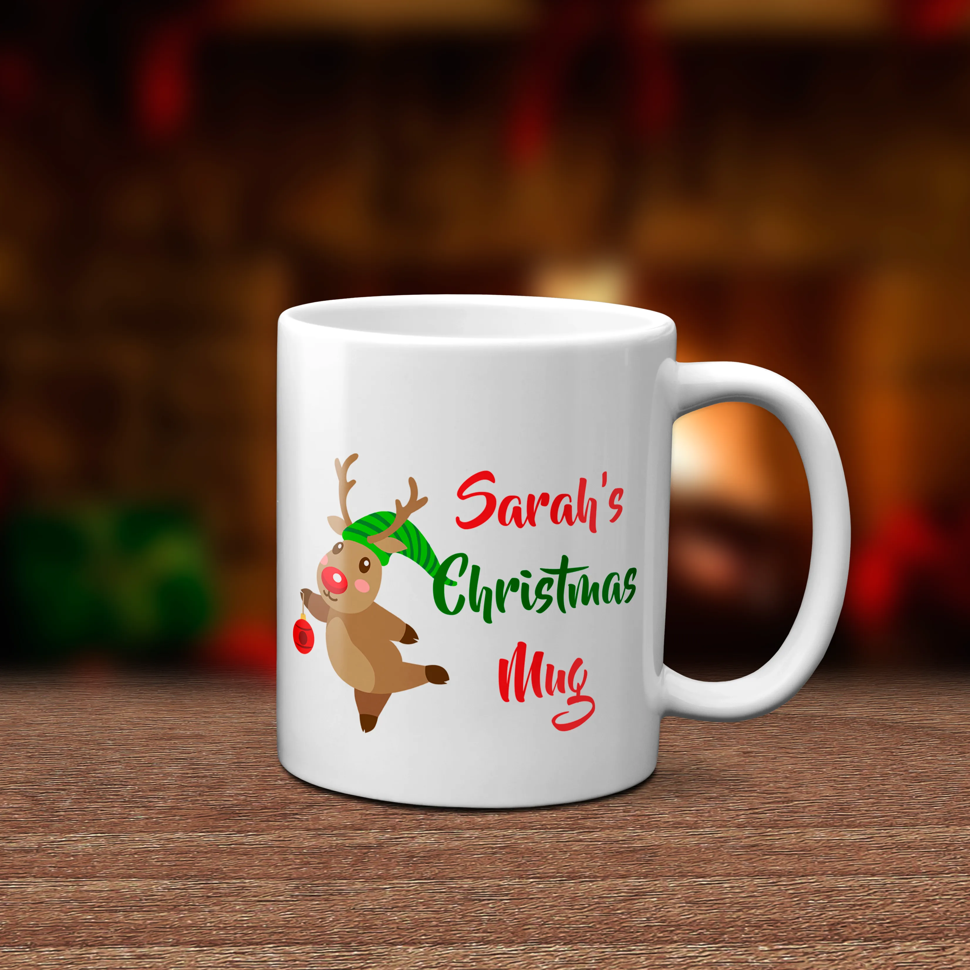 Personalised Rudolph Christmas Mug Version 2