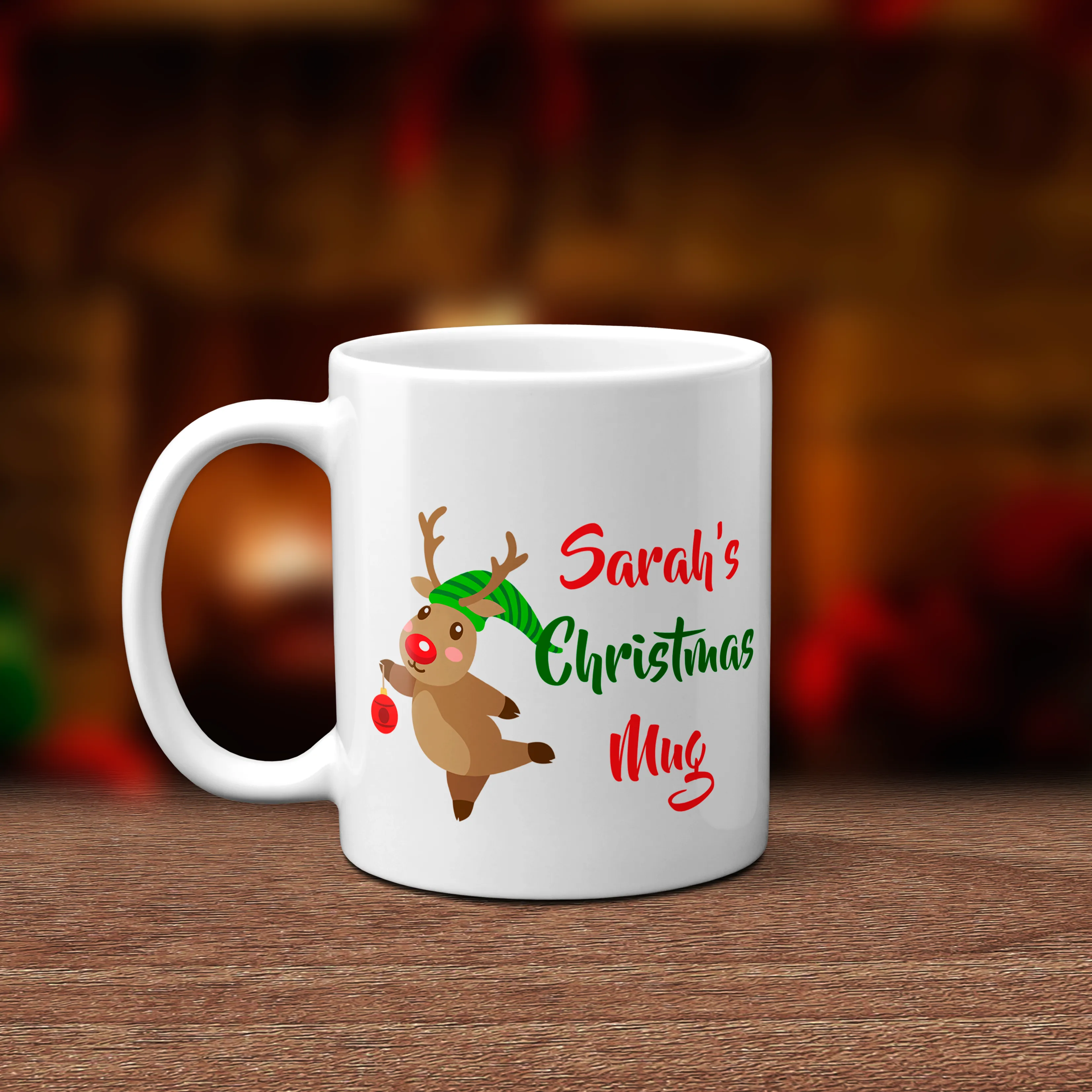 Personalised Rudolph Christmas Mug Version 2