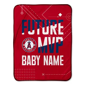 Personalized Los Angeles Angels MVP Baby Pixel Fleece Blanket