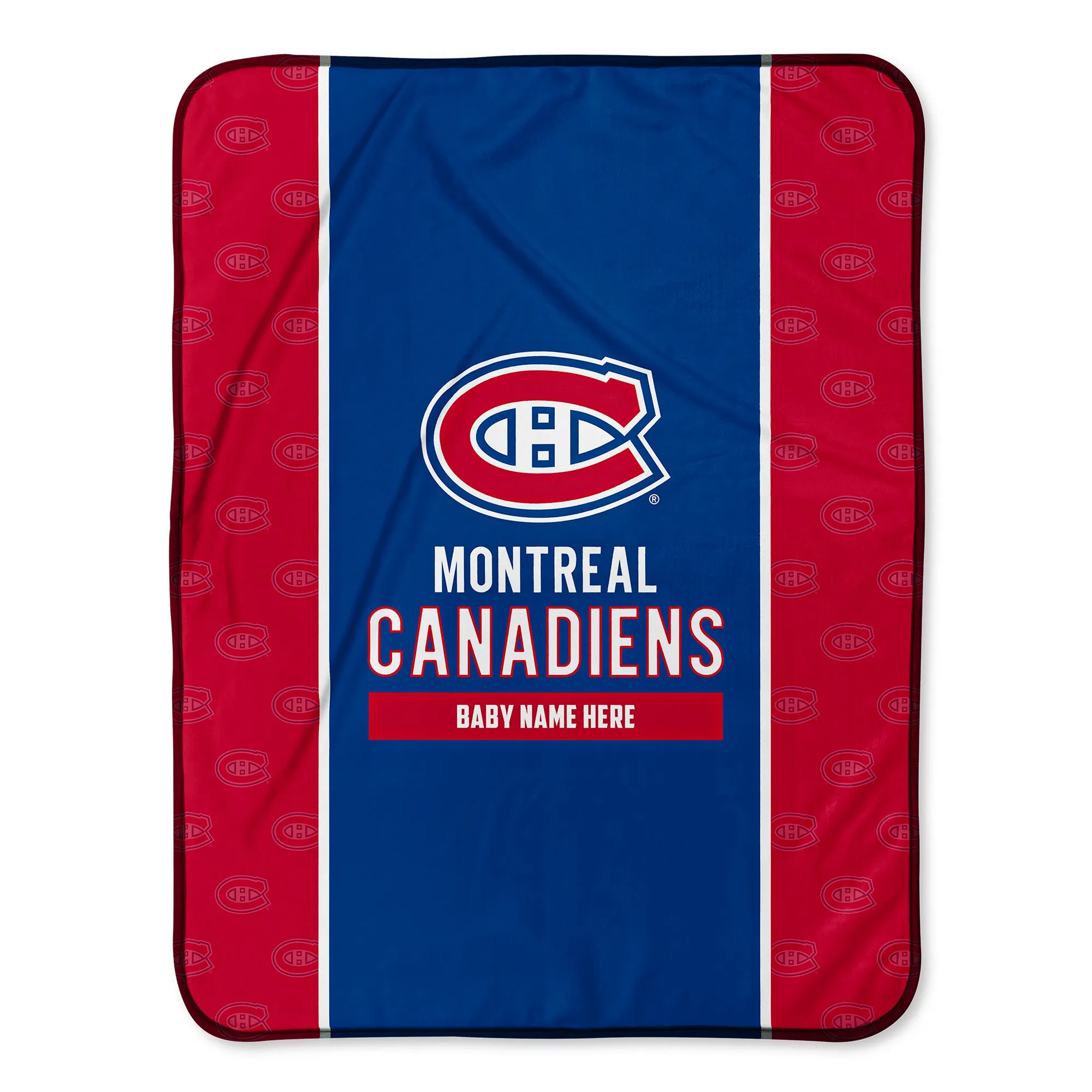 Personalized Montreal Canadiens Icon Baby Pixel Fleece Blanket